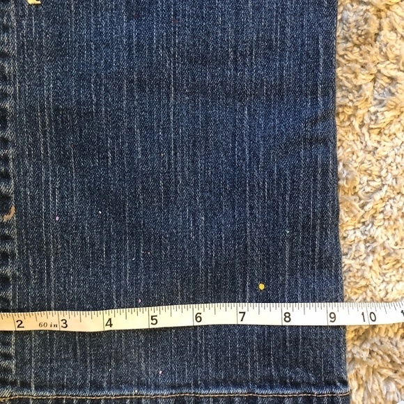 Vintage Y2K Gap Long and Lean Stretch Bootcut Denim Paint Splatter Jeans Sz 8R - Picture 11 of 15